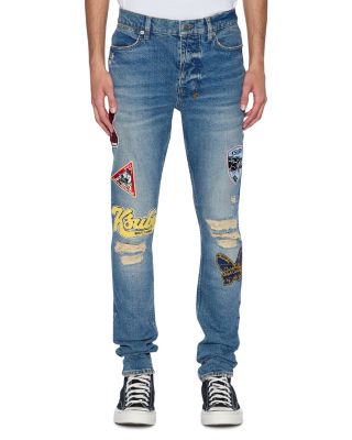 Van Winkle Rodeo Patched Skinny Fit Jeans in Denim