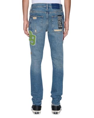 Van Winkle Rodeo Patched Skinny Fit Jeans in Denim
