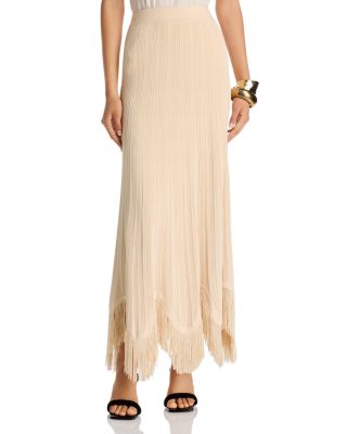 x Lani Lynn Fringe Hem Ribbed Knit Maxi Skirt