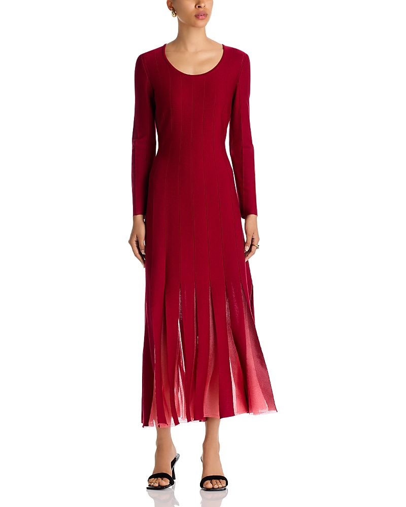 Misook Sheer Panel A Line Dress