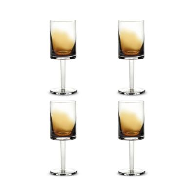 White Wine Glass Amber Zuma, Set of 4