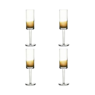 Champagne Glass Amber Zuma, Set of 4