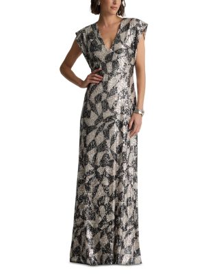 Cubist Geo Stretch Paillette Gown