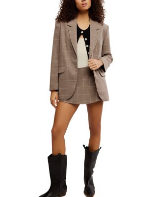 Paper Cut Pinstripe One Button Blazer