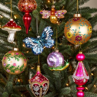 Glass Purple Flower Ornament - Exclusive