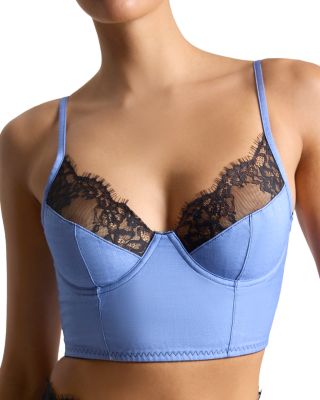 x Lexi Wood Katrina Denim & Lace Underwired Longline Bra
