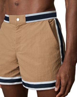 Che Baller Stripe Tape Hem 4.5" Swim Trunks 