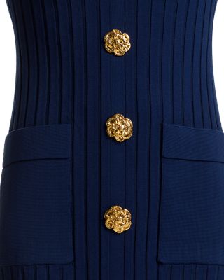 Aron Dress V Neck Button Front Slim Long Sleeve Midi Stretch Bodycon Dress