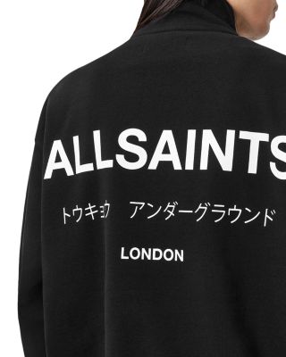 Underground Cotton Logo Print Oversized Fit Half Zip Sweatshirt