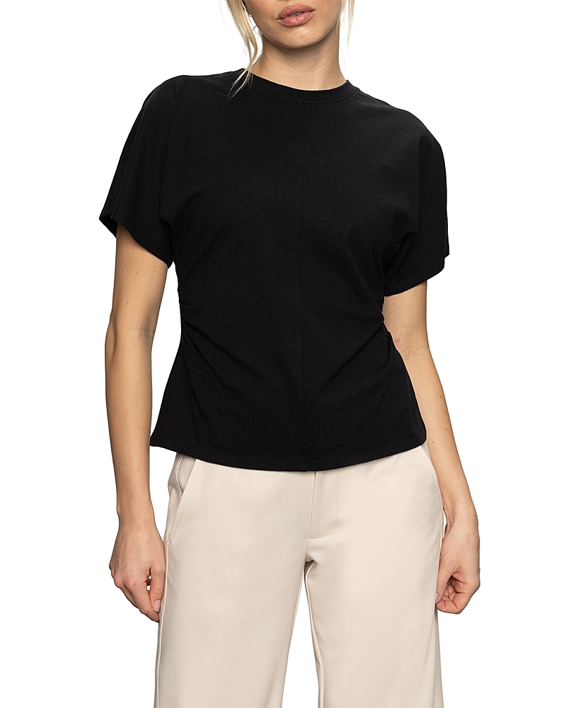 Sanctuary Shirred Waist Dolman Tee In Black