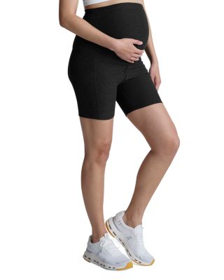Spacedye Keep Pace Maternity Pocket Biker Shorts