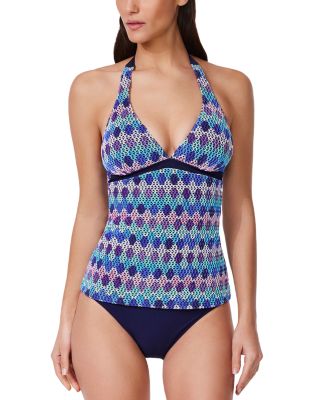 Retro Riviera Halter Tankini Top