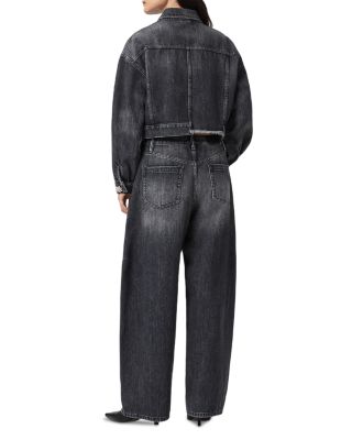 Carter High Rise Barrel Leg Jeans in Washed Black