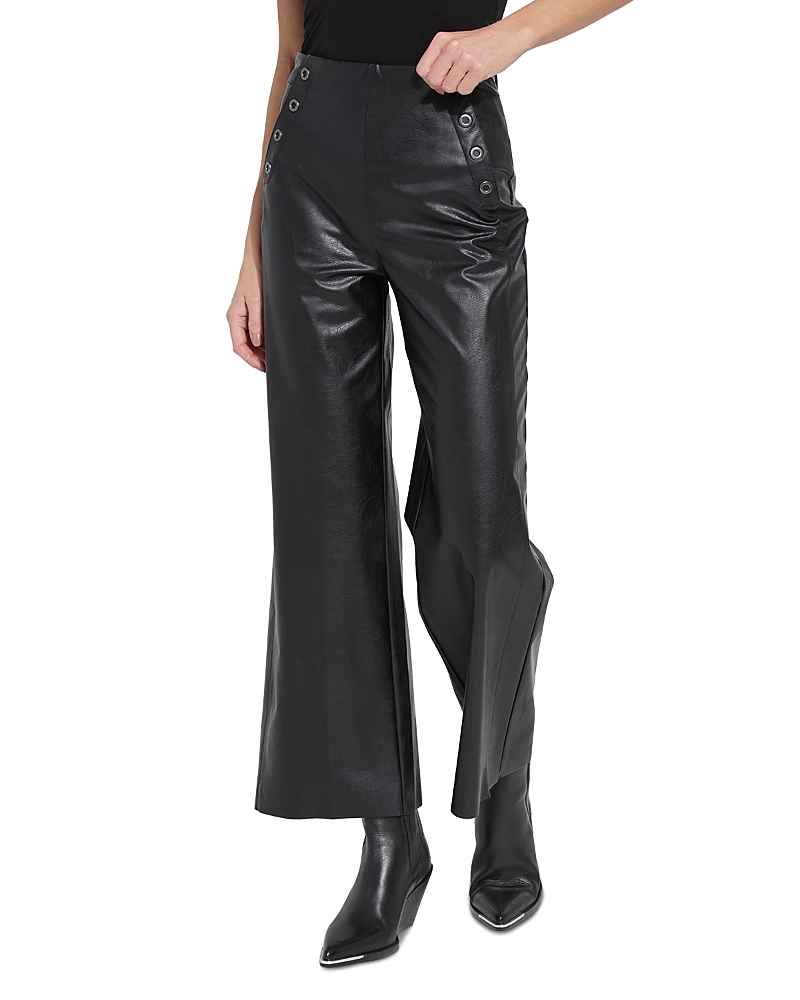 Lyssé Odalis Hi Waist Vegan Leather Wide Leg In Black