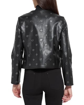 Geneva Grommet Faux Leather Jacket
