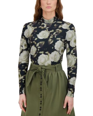 Printed Mock Neck Top 