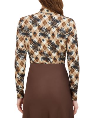 Printed Mock Neck Top 