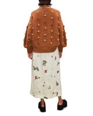 Pom Pom Balloon Sleeve Sweater