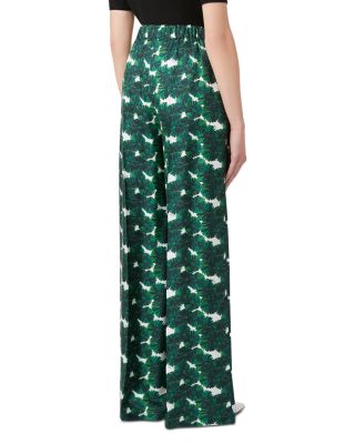 Silk Printed Wide Leg Pants
