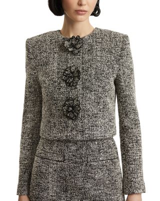 Long Sleeve Boucle Tweed Jacket