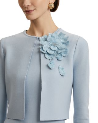 Fitted Jacket with Peony Embellishment