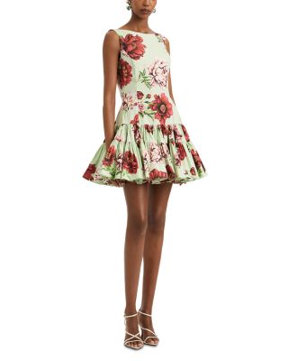 Peony Print Sleeveless Dress
