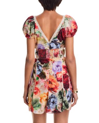 Lara Deep V Neck Lace Trim Mini Dress