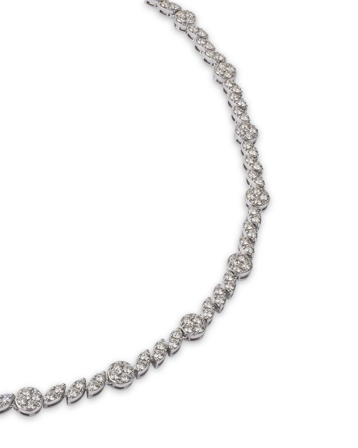 18K White Gold Diamond Marquesa Collar Necklace, 18"