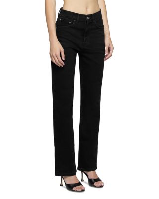 High Rise Straight Jeans in Noir