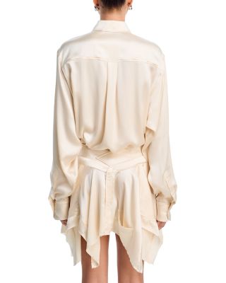 Silk Cut Off Double Shirt Dress