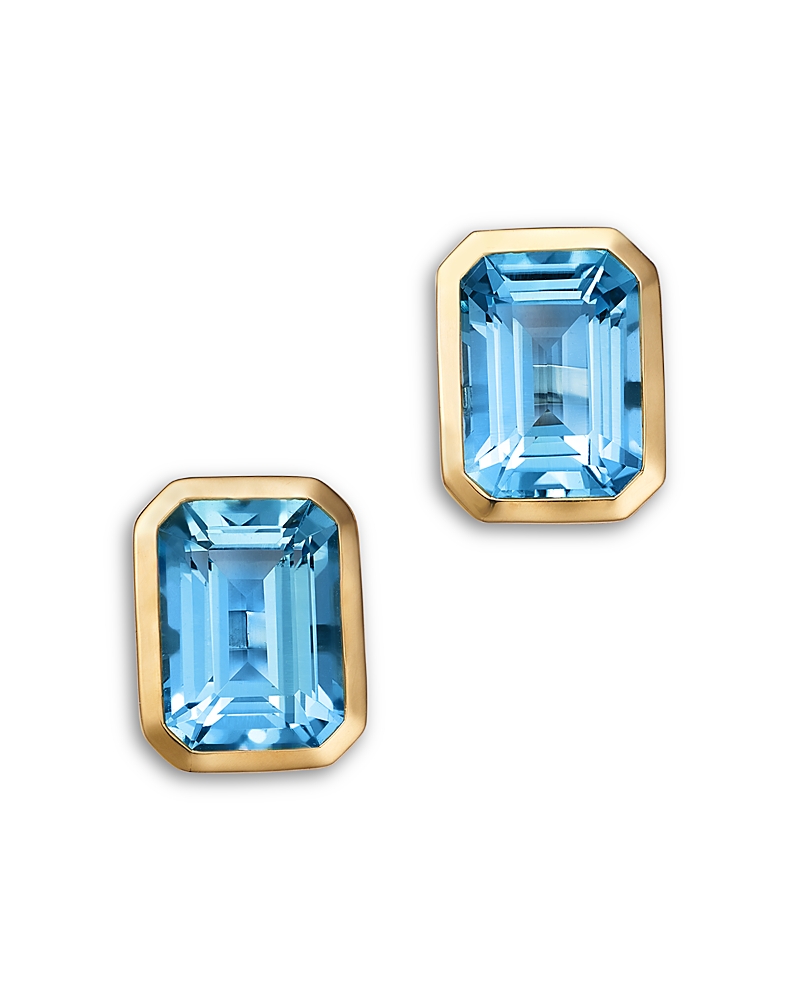 Bloomingdale's Fine Collection Sky Blue Topaz Solitaire Stud Earrings in 14K Yellow Gold