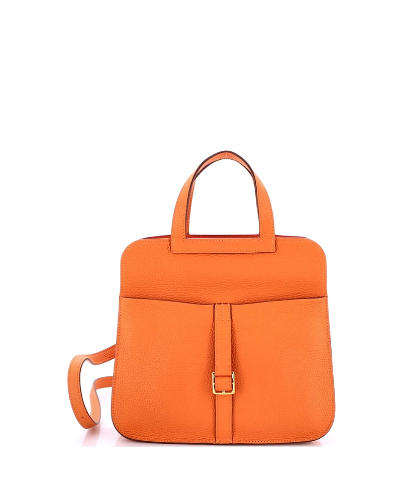 Pre-owned Pre-owned Hermes Hermes 25 Halzan Bag Clemence In Orange