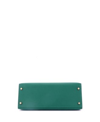 Kelly 28 Handbag Green Epsom with Gold Hardware