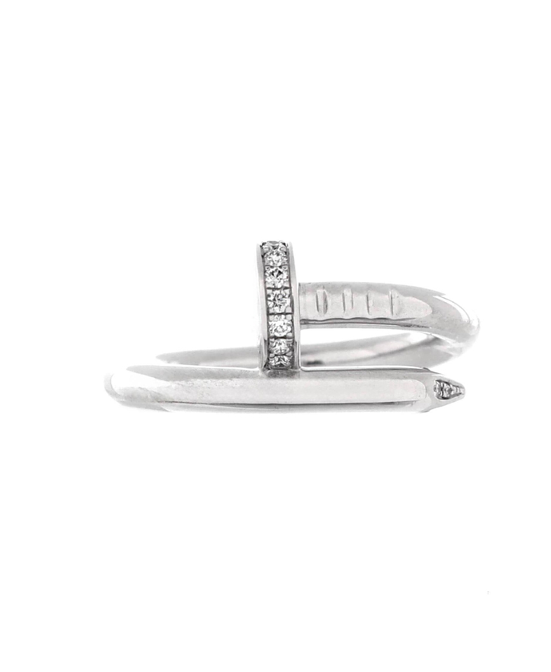 Pre-owned Pre-owned Cartier Cartier Juste Un Clou Ring 18k White Gold With Diamonds