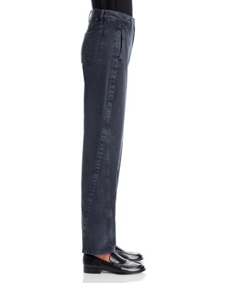 Daelya High Rise Straight Jeans in Dark Grey