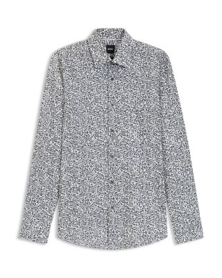 Hank Slim Fit Printed Button-Front Shirt