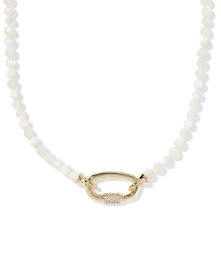 Emery Pav&eacute; Link Stone Beaded Strand Necklace, 17"