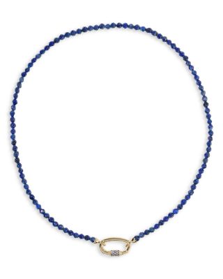 Emery Pav&eacute; Link Stone Beaded Strand Necklace, 17"