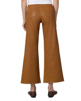 The Mia Wide Leg Ankle Coated Jeans in Brown Bronze