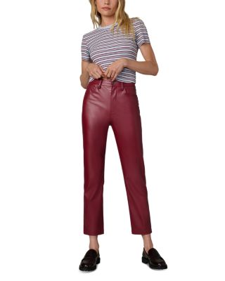 The Lyra Slim Faux Leather Jeans in Syrah