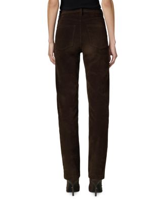 The Margot Slim Faux Suede Jeans in Dark Chocolate