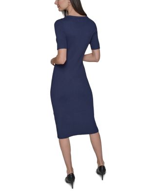 Button Trim Sweater Dress