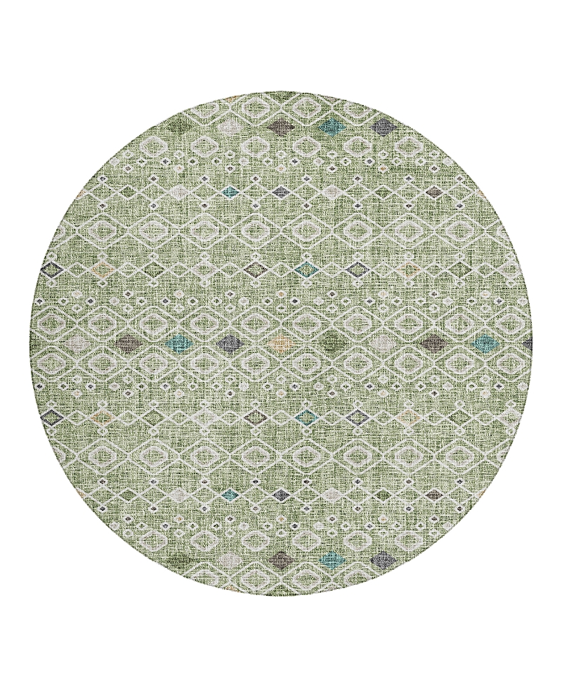 Dalyn Rug Company Dalyn Portico Washable Po4 Round Area Rug, 8' X 8' In Green