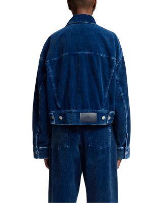 Oli Oversized Fit Cropped Corduroy Trucker Jacket in Oxnard