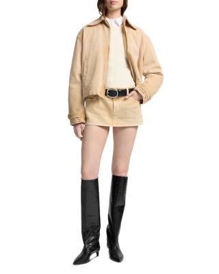 Denim Workwear Cropped Jacket in Sandune  