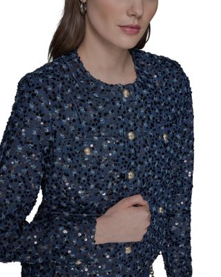 Collarless Sequin Jacket