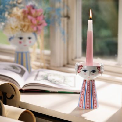 Eva Dusty Red Candle Holder 