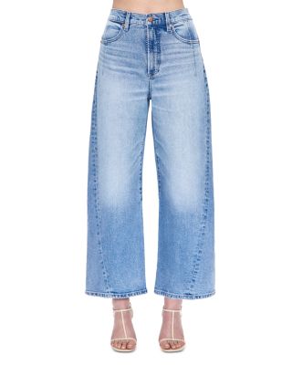 Kyra Ankle High Rise Bowed Leg Jeans in Terrace