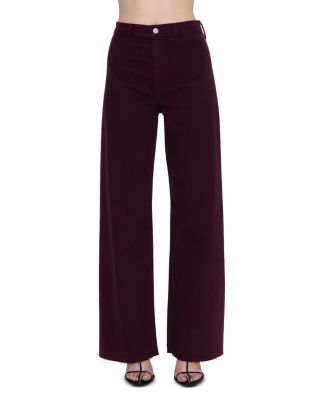 Penny High Rise Wide Leg Jeans in Claret