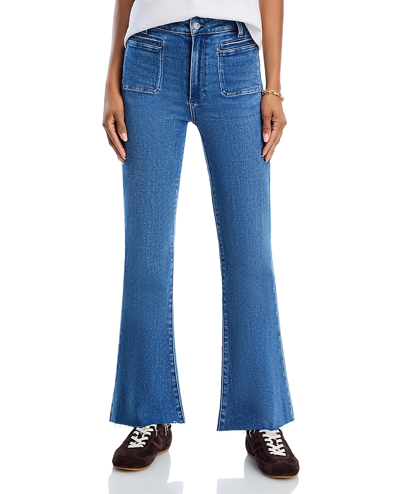 Paige Marlow Skimmer High Rise Flare Jeans In Florea In Blue